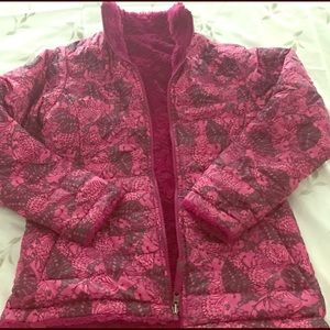 Girls north face reversible winter coat